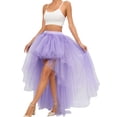 thumbnail image 1 of Biekopu Mommy and Me Matching Outfits, Elastic Waist Solid Color High Low Long Tulle Party Skirts, 1 of 9