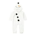 thumbnail image 1 of Biekopu Newborn Infant Baby Girls Boys Fleece Snowman Jumpsuit Zipper Hooded One-piece Romper, 1 of 6