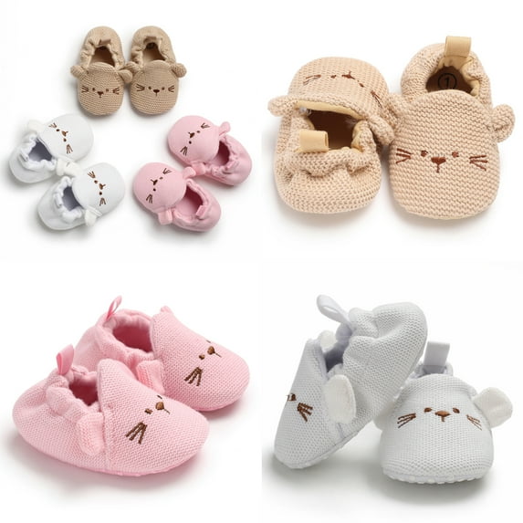 Biekopu Newborn Infant Toddler Baby Boy Girl Cute Cartoon Animal Soft Sole Crib Shoes Cotton Sneaker Prewalker Autumn Winter Shoes 0-18M