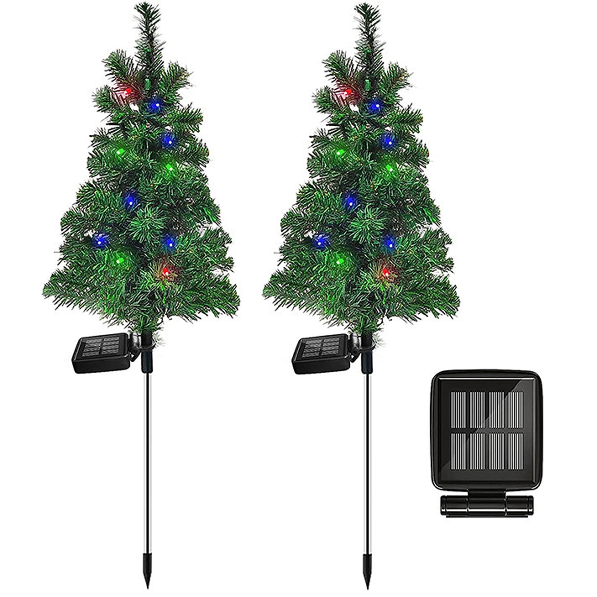 Biekopu Solar Christmas Tree Garden Stake Lights Waterproof Christmas