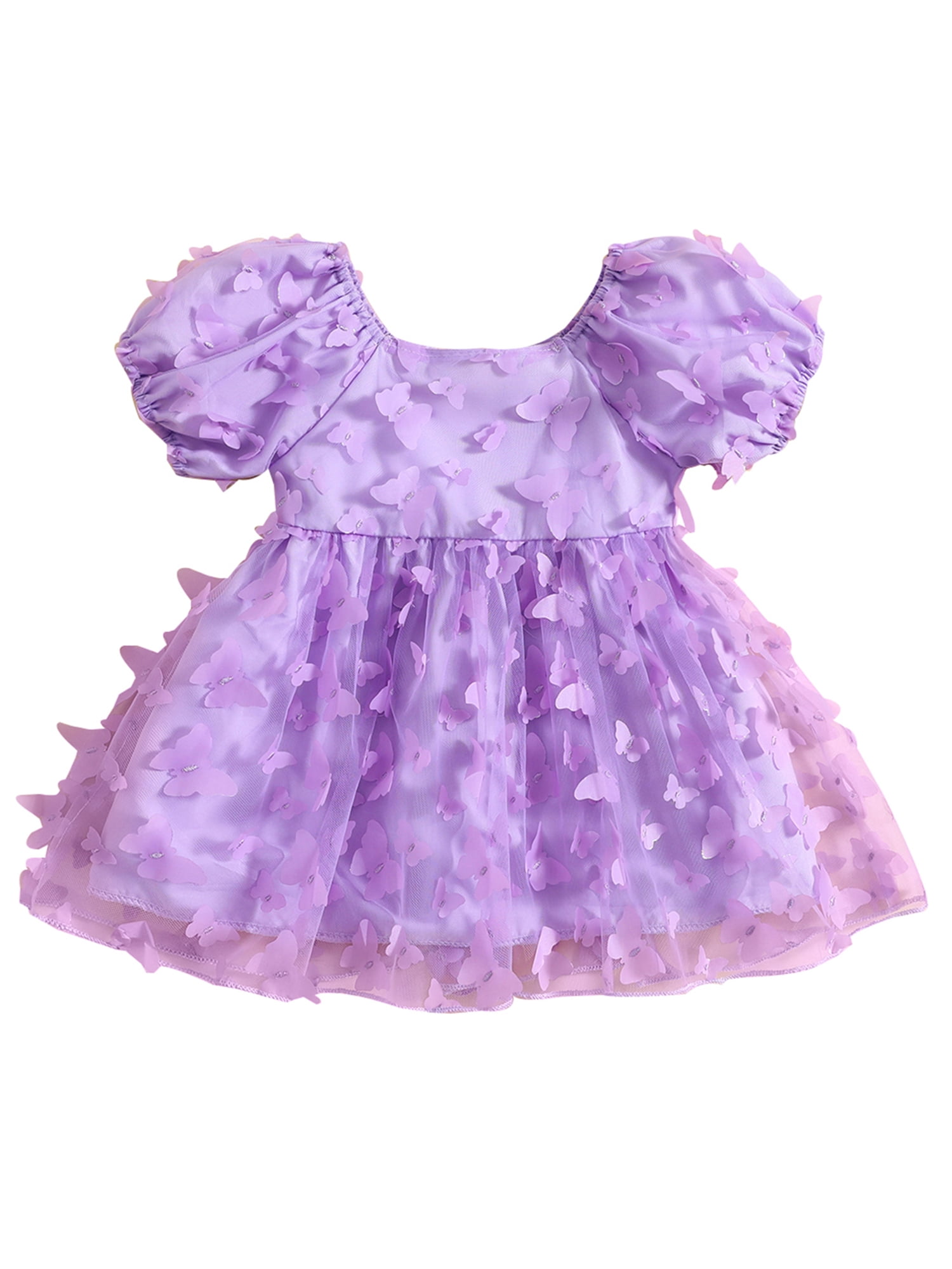 Spring And Summer Baby Girls Short Sleeves Mouse Dancers Cartoon Pattern Chiffon Dress