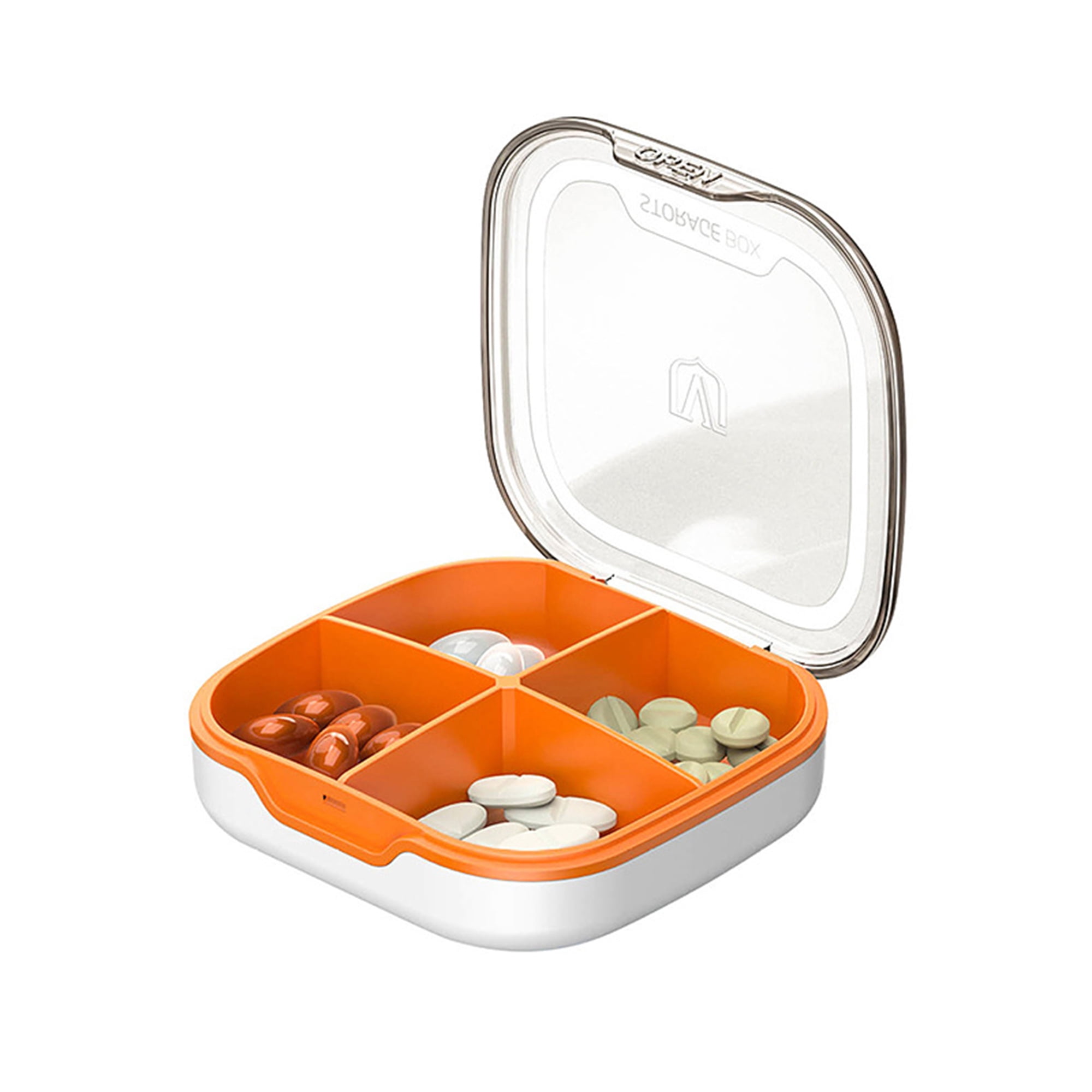 Biekopu Travel Pill Organizer 4 Compartment Cute Pill Case Vitamin ...