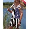 thumbnail image 1 of Biekopu Unisex One Piece Romper, Summer American Flag Print Denim Bib Overall Shorts for Men Women, 1 of 10
