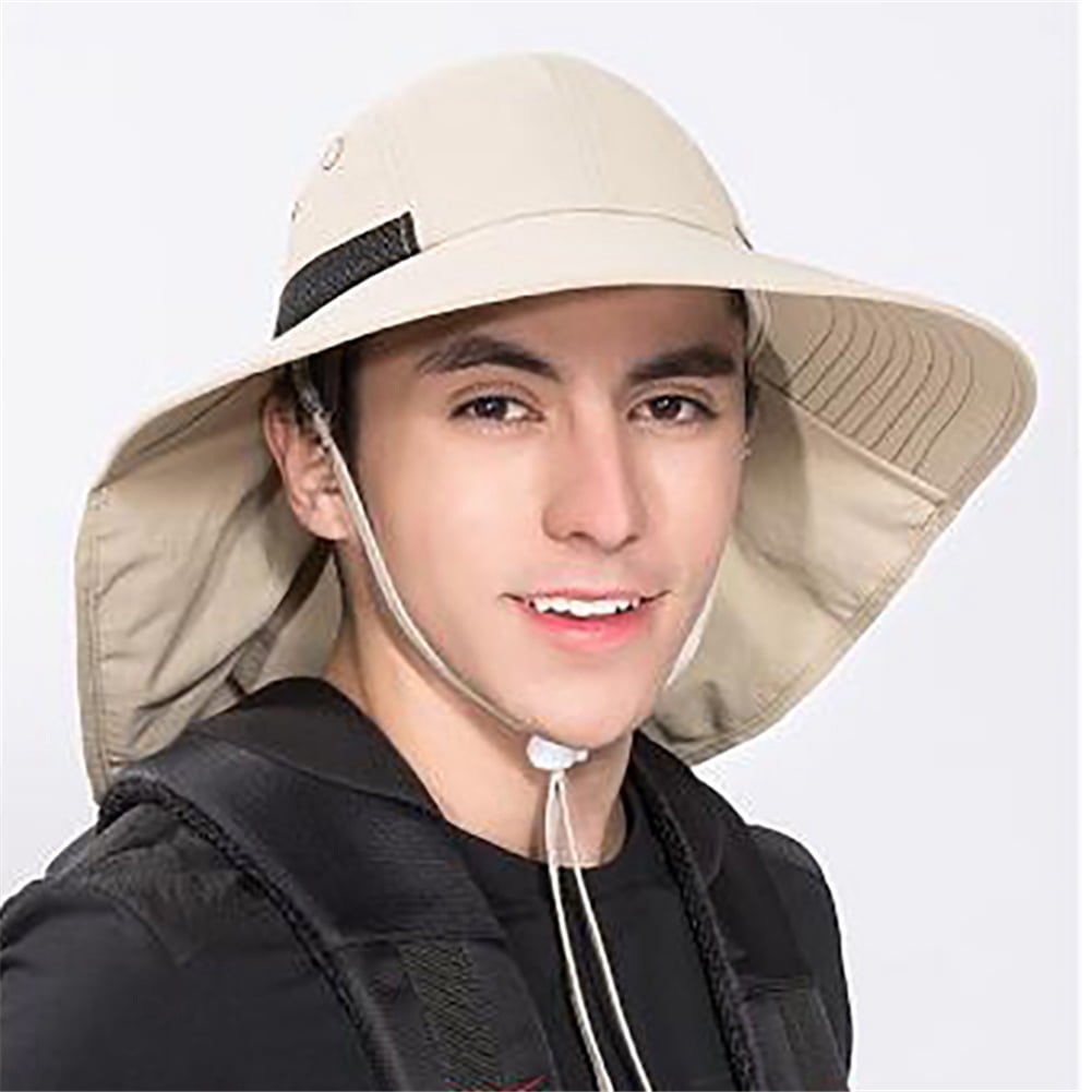 Biekopu Unisex Wide Brim Hiking and Fishing Hat with Neck Flap Sun  Protection UPF 50+ Outdoor Safari Gardening Hats