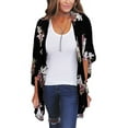 thumbnail image 1 of Biekopu Women Cover Up Kimono Cardigan Rose Pattern Long Sleeve Beach Cover Up Tops, 1 of 5