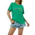thumbnail image 1 of Biekopu Women Festival Style T-shirts, Round Neck Short Sleeve Cartoon Gnomes Clover Printed Tee Tops, 1 of 9