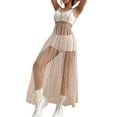 thumbnail image 1 of Biekopu Women Girls Mesh Cover Ups Sparkly Sequin See-Thru Spaghetti Strap Maxi Dress Split Beach Pool Party Coverup, 1 of 5
