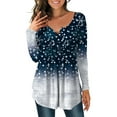 thumbnail image 1 of Biekopu Women Loose Tops, Printing Long Sleeve Wide Hem Blouse Base Shirt, 1 of 9