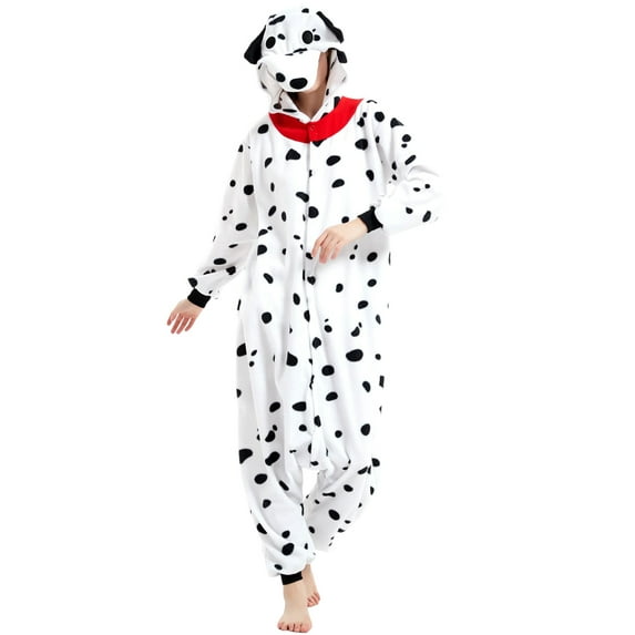 Biekopu Women Men Animal Costume Jumpsuit Long Sleeve Plush Pajamas Button Down Romper Cosplay Outfit