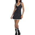 thumbnail image 1 of Biekopu Women Summer Satin Nightgowns,Bandage Lace Patchwork Night Sleeveless Sleep Dress, 1 of 7