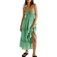 thumbnail image 1 of Biekopu Women Summer Sleeveless Beach Dress,Ruffled Hem Backless Party A-Line Dress for Beach Streetwear, 1 of 5