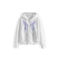 thumbnail image 1 of Biekopu Women's Autumn Casual Hooded Coat Long Sleeve Butterfly Print Zip Up Hoodie with 2 Pockets, 1 of 7