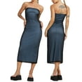 thumbnail image 1 of Biekopu Women's Bodycon Tube Dress, Strapless Contrast Color Mesh Overlay Long Party Club Dress, 1 of 6