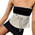 thumbnail image 1 of Biekopu Women's Hollowed out Tubular Short Top, Summer Backless Lace up Patchwork Thin Tank Top, Club Party Wear, S,M,L, 1 of 9