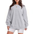 thumbnail image 1 of Biekopu Women’s Oversized Sweatshirts Long Sleeve Crew Neck Solid Color Pullover Tops Fall Clothes, 1 of 6