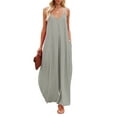 thumbnail image 1 of Biekopu Women’s Summer Long Jumpsuit, Casual Spaghetti Strap Solid Color Wide Leg Romper Pants Baggy Overalls, 1 of 4