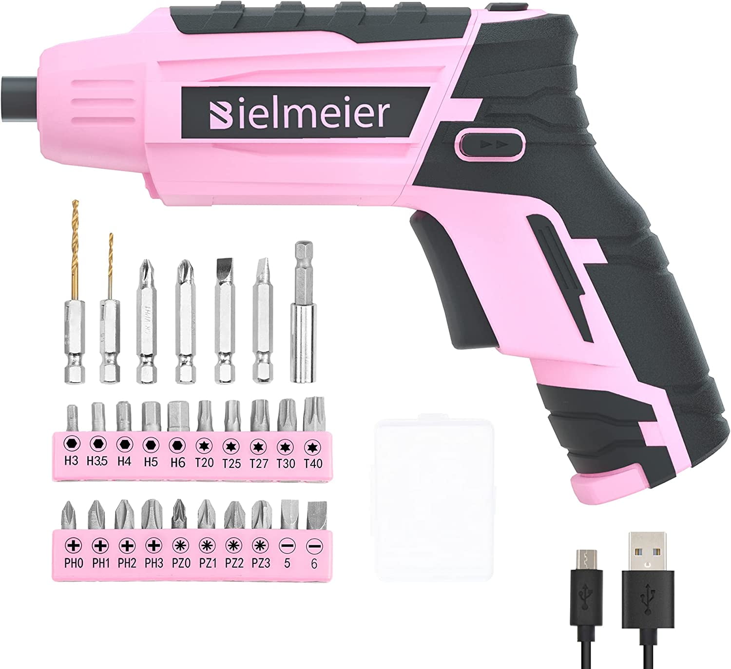 Bielmeier Pink Electric Screwdriver Kit 5N.m, 4V Lithium ion Battery