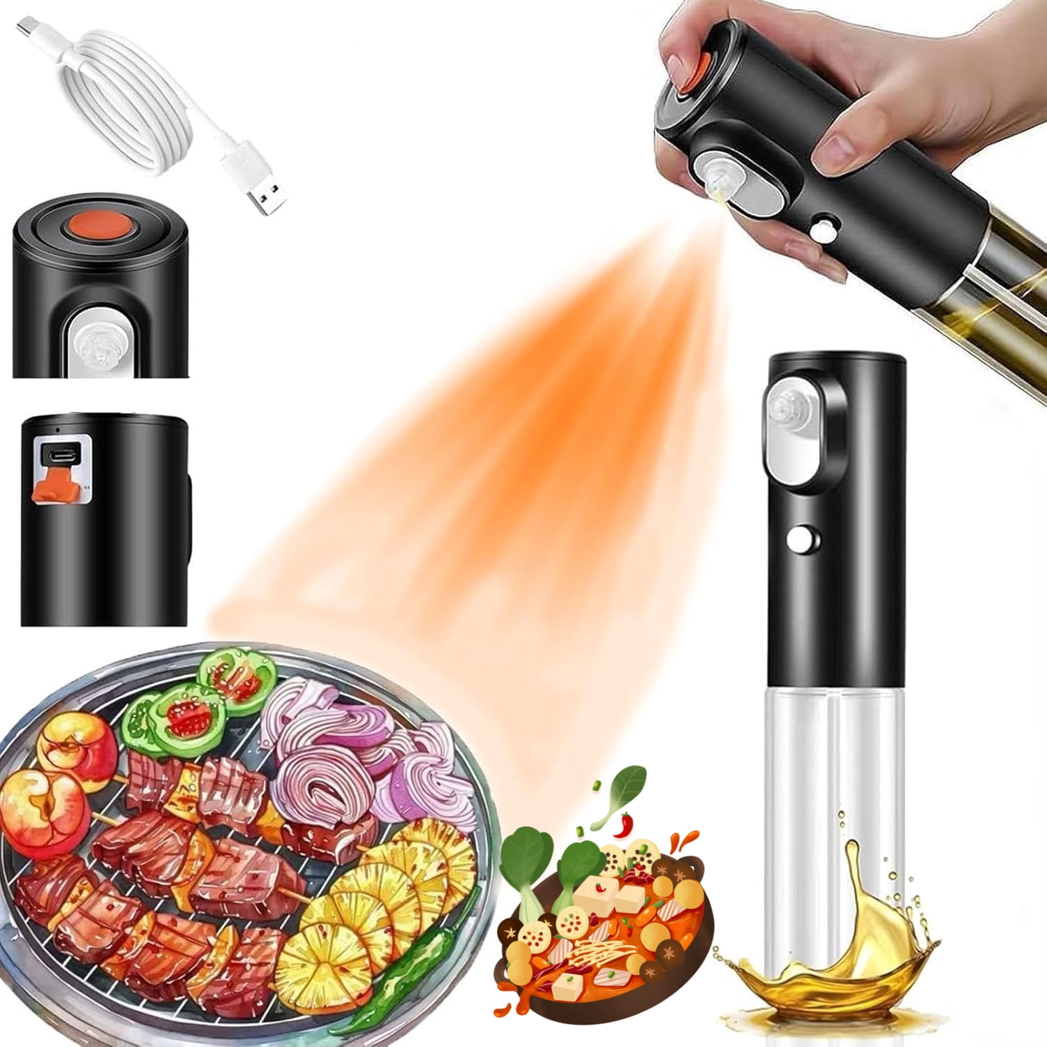 Biem Butter Sprayer,Biem Butter Sprayer V2,200ml/7oz Electric Biem ...