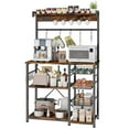 thumbnail image 1 of Biemlerfn 39" Wide Large Bakers Rack with Power Outlets, 5 Tiers Coffee Bar Table with 3 Wire Basket, 15 Hooks, Microwave Stand Kitchen Storage Shelf, Rustic Brown, 1 of 11