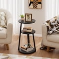 thumbnail image 1 of Biemlerfn End Side Table, Round Sofa Table with Metal Frame, 3-Tier Coffee Table Nightstand for Home, Black&Grey, 1 of 10