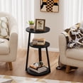 thumbnail image 1 of Biemlerfn End Side Table, Round Sofa Table with Metal Frame, 3-Tier Coffee Table Nightstand for Home, Black, 1 of 10