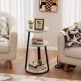 thumbnail image 1 of Biemlerfn End Side Table, Round Sofa Table with Metal Frame, 3-Tier Coffee Table Nightstand for Home, White Maple, 1 of 10