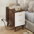 thumbnail image 1 of Biemlerfn End Table with Charging Station, Narrow Side Table for Living Room, Sofa Side Table with 3 Drawer and Storage Cabinet, Small Nightstand for Home Office, 1 of 8