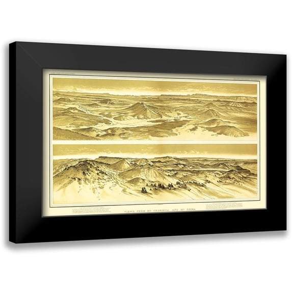 Bien 14x10 Black Modern Framed Museum Art Print Titled - Grand Canyon, Mt Trumbull Mt Emma Arizona