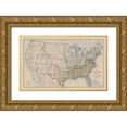 thumbnail image 1 of Bien 14x10 Gold Ornate Wood Framed with Double Matting Museum Art Print Titled - United States Union Confederate Lines 1861, 1 of 4