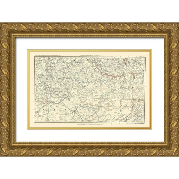 Bien 24x17 Gold Ornate Wood Framed with Double Matting Museum Art Print Titled - Illinois Indiana Kentucky Tennessee - Bien 1895