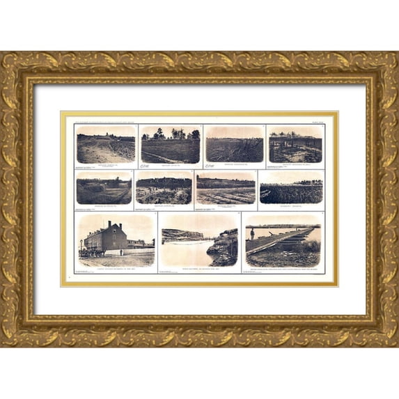 Bien 32x21 Gold Ornate Wood Framed with Double Matting Museum Art Print Titled - Battlefields of Virginia - Bien 1894