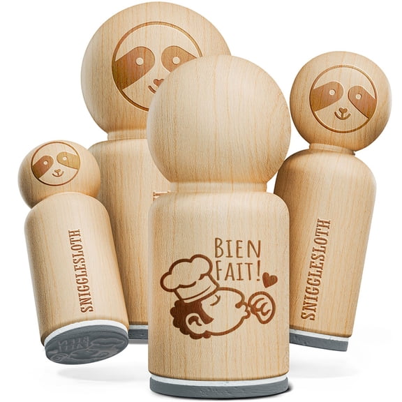 Bien Fait Well Done Chef's Kiss Compliment Cook Perfect Rubber Stamp for Stamping Crafting Planners - 1/2 Inch Mini