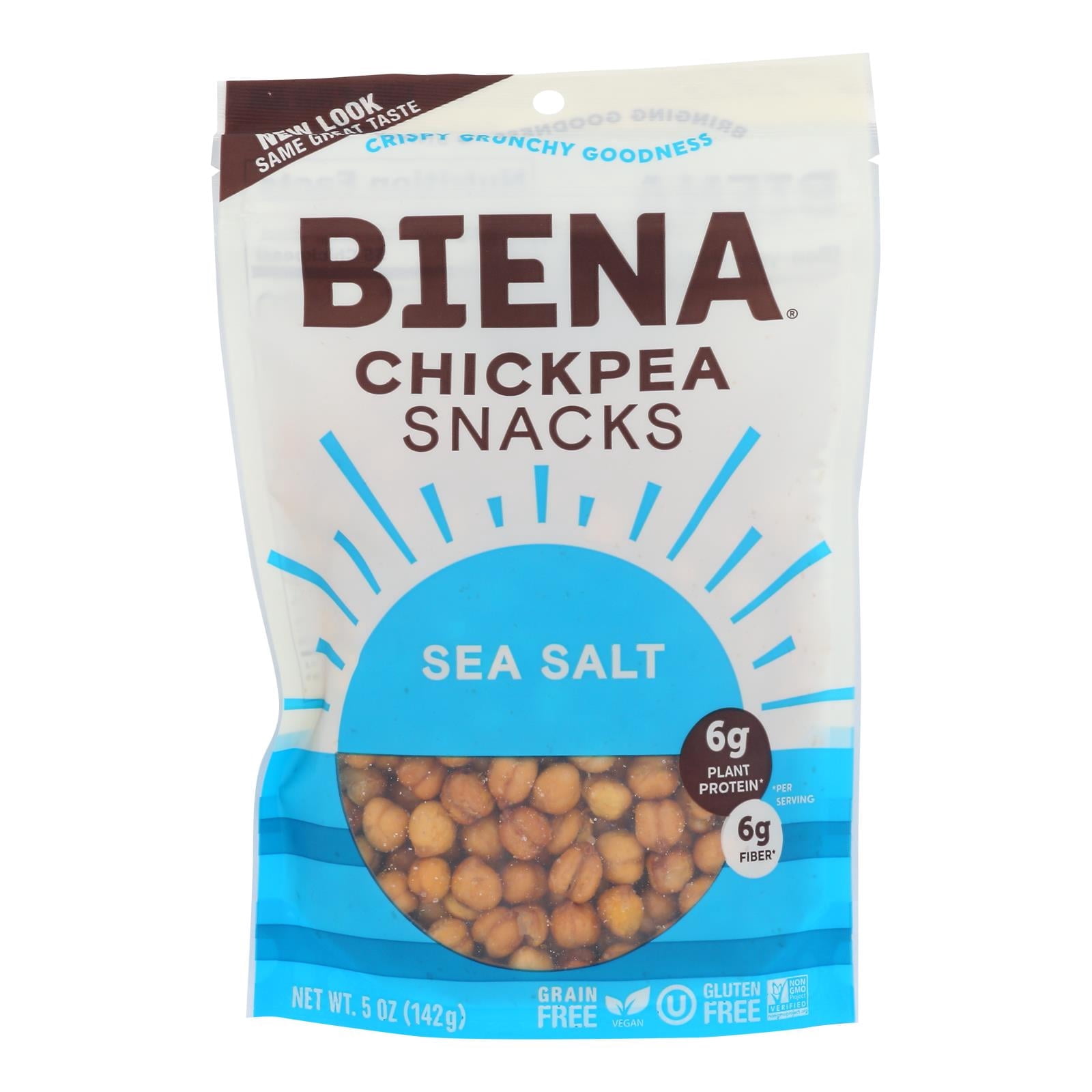 Biena - Chickpea Snacks - Sea Salt - Case of 8 - 5 oz.