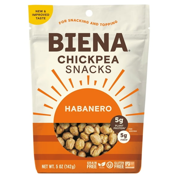 Biena Habanero Chickpea Snacks, 5 Ounce -- 8 per case.