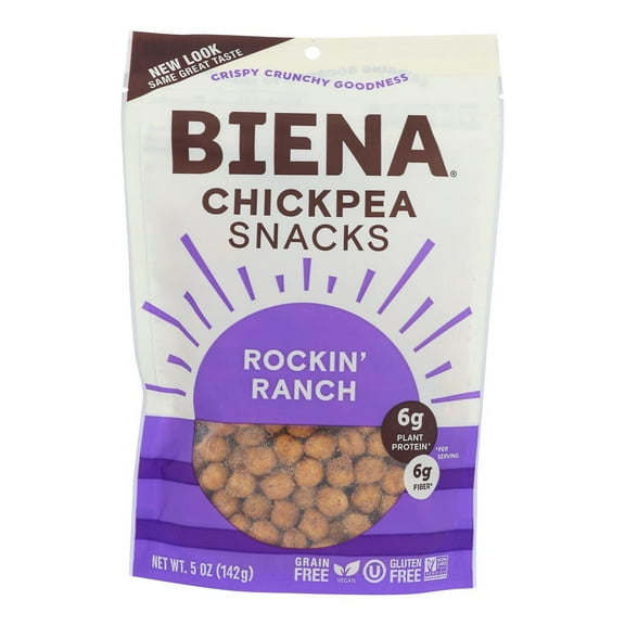 Biena Rockin Ranch Chickpea Snacks, 5 Ounce -- 8 per case.