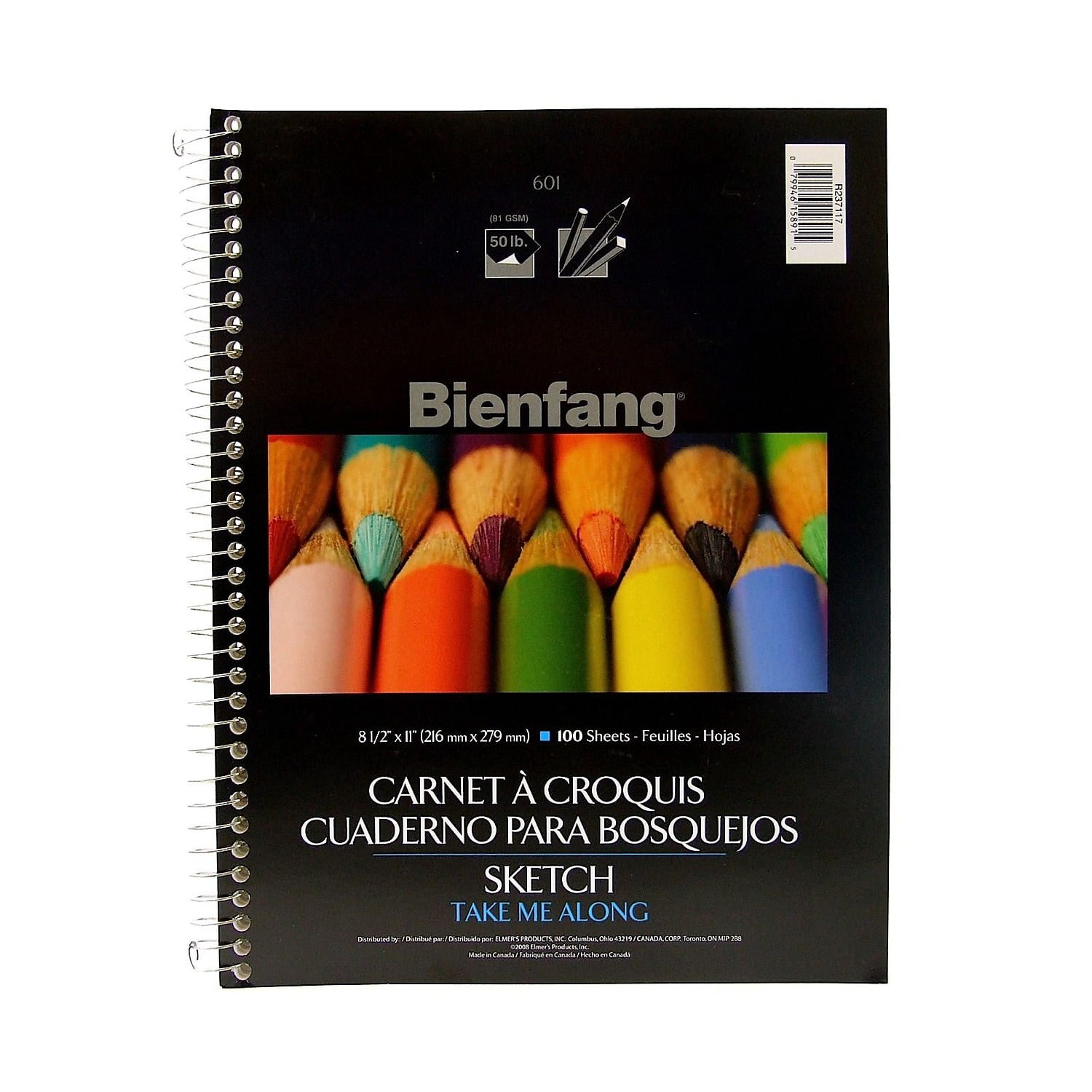 Bienfang 8.5" x 11" Wire Bound Sketch Pad 100 Sheets/Pad 3/Pack (68728-PK3)