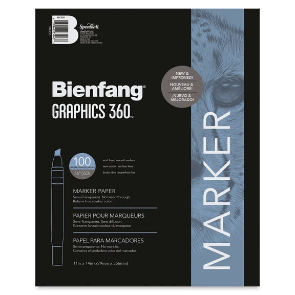 Bienfang Graphics 360 Marker Paper - 11" x 14", 100 Sheets