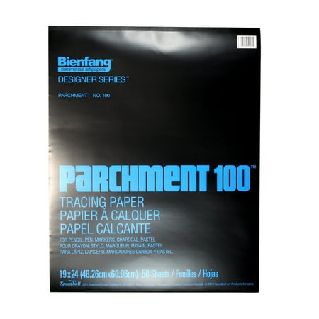 Bienfang Parchment 100 Tracing Paper Pad, 50 Sheets, 19" x 24"