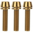 thumbnail image 1 of Bienvenido 3PCS Titanium Alloy Durable Bike Handlebar Stem Screws Bicycle Disc Brake Clamp Set Screw AccessoryM5x20mm Golden Bienvenido, 1 of 8