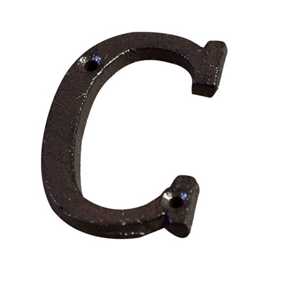 Bienvenido Classic 3-Inch Mailbox Number with Screws Victorian Cast Iron House Letter C