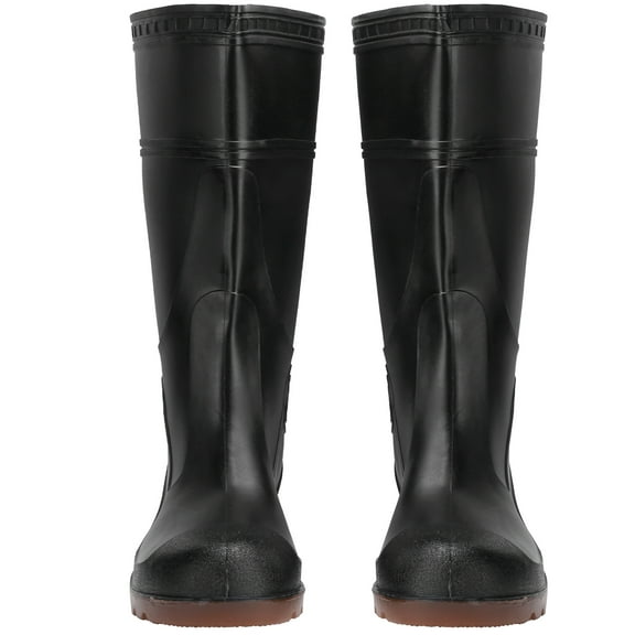 Bienvenido Non-Slip PVC Rain Shoes, Black, Size 42 Waterproof Safety Work Boots