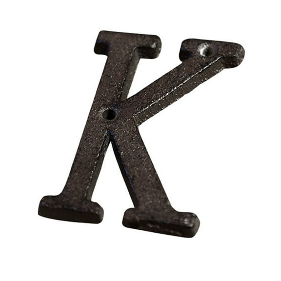 Bienvenido Victorian Cast Iron Letter K House Number, Rustic 3-Inch Mailbox with Matching Screws