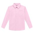 thumbnail image 1 of Bienzoe Big Boy's School Uniform Long Sleeve Button Down Cotton Shirt Pink 7, 1 of 3