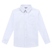 Bienzoe Big Boys School Uniform Long Sleeve Button Down Cotton Shirt White 8