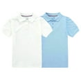 thumbnail image 1 of Bienzoe Boy's Breathable Short Sleeve Polo 2pcs Pack Blue/White 4/5, 1 of 11