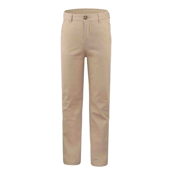 Bienzoe Boy's Cotton Adjustable Waist School Uniforms Pants Khaki 14