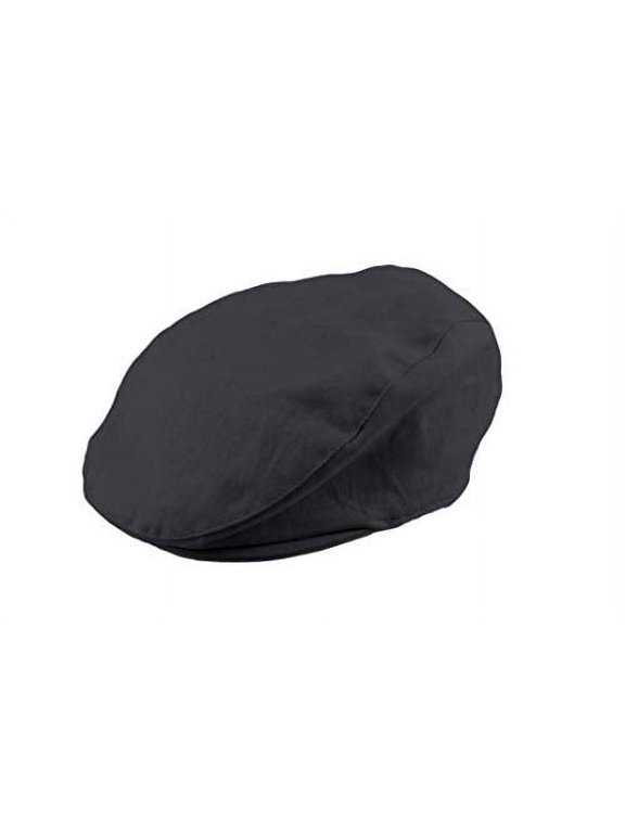 Boy's Cotton Flat Peaked Newsboy Golf Baker Hat Black 6/8
