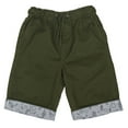 thumbnail image 1 of Bienzoe Boy's Cotton Twill Elastic Waist Shorts Green Size 12, 1 of 7