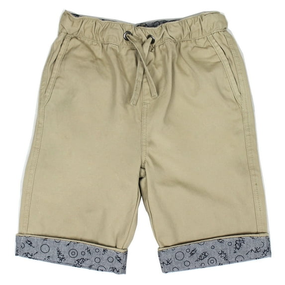 Bienzoe Boy's Cotton Twill Elastic Waist Shorts KHK Size 10 Khaki