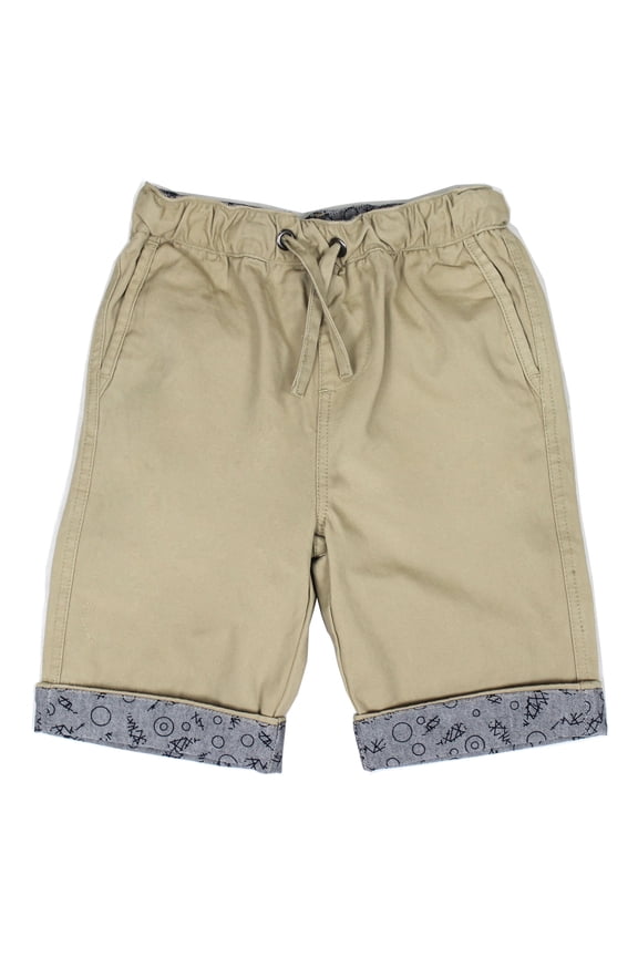 Boy's Cotton Twill Elastic Waist Shorts KHK Size 10 Khaki